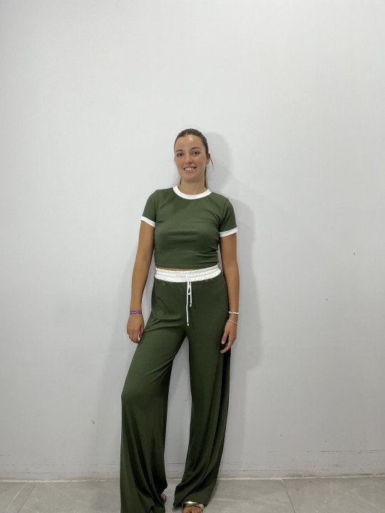 Conjunto canalé largo